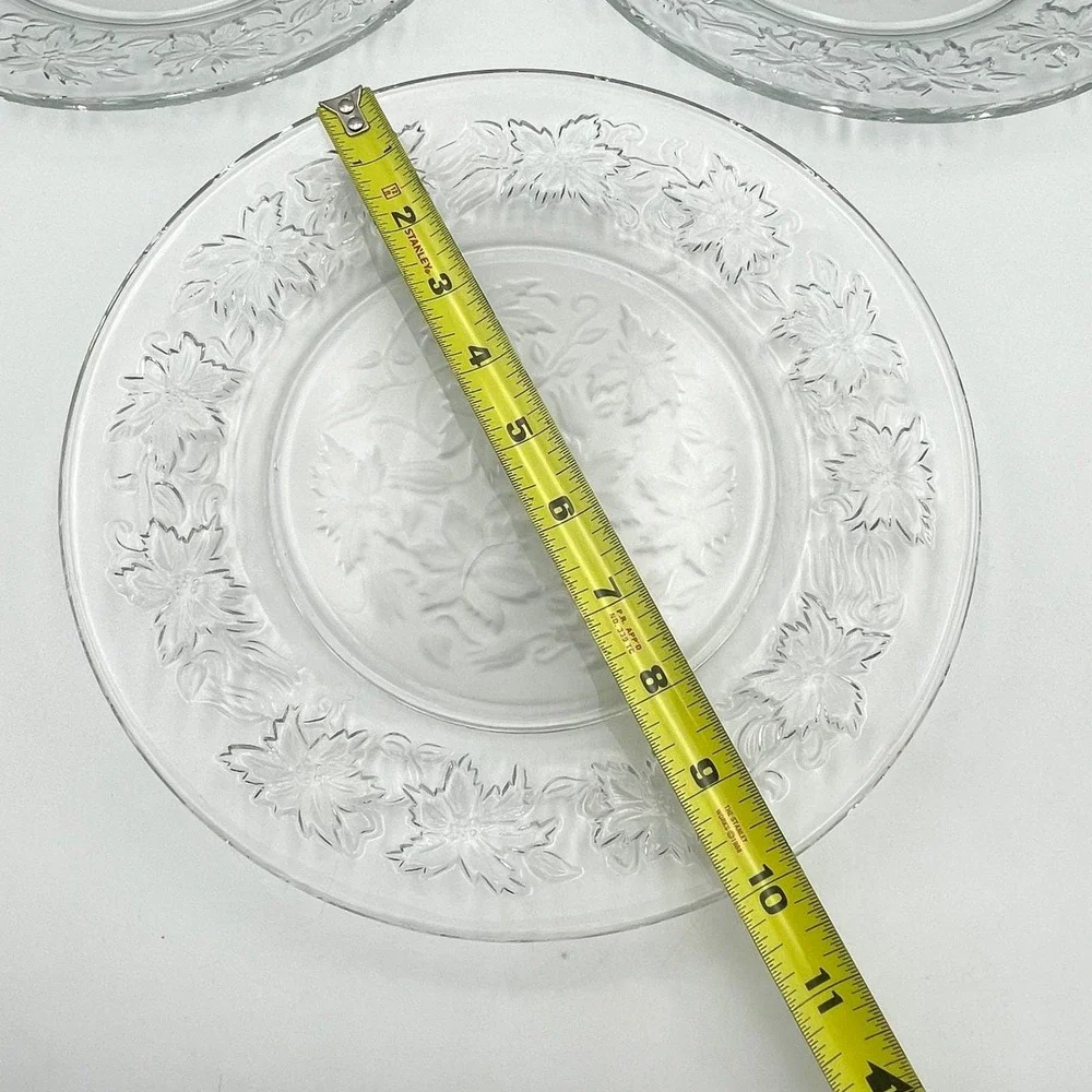 Vintage 1980s Princess House Fantasia Dinner Plates Set Of 3 Frosted Floral 10